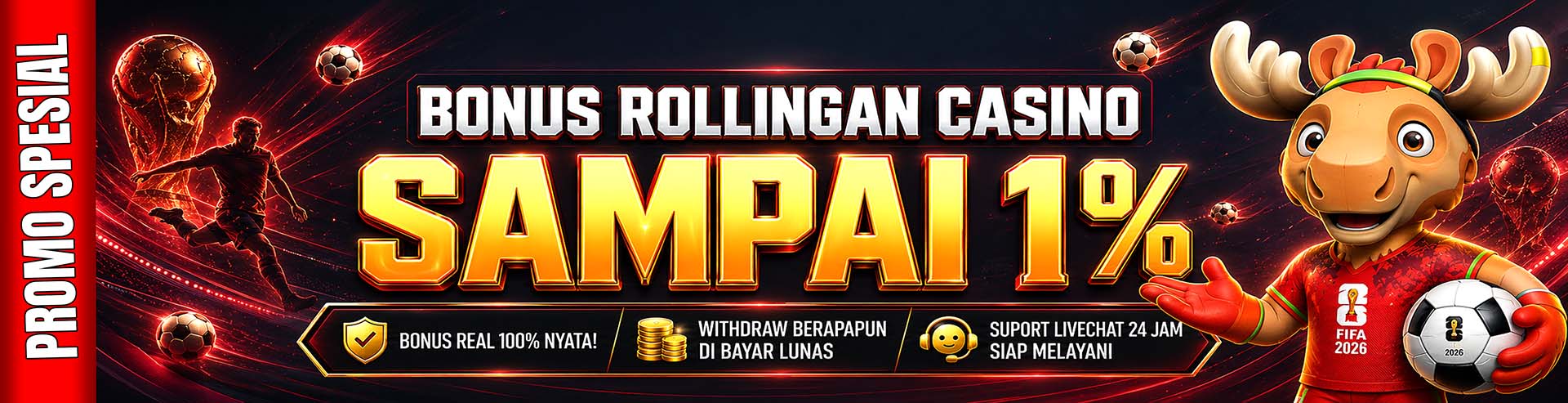 BONUS ROLLINGAN CASINO 1%